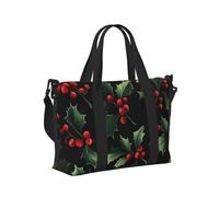 Mexpekil Borsone da viaggio, impermeabile, per sport, palestra, grande, per il fine settimana, per la notte, per donne e uomini, pieghevole, Foglie di agrifoglio scuro, taglia unica