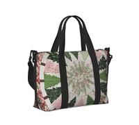 Mexpekil Borsone da viaggio, impermeabile, per sport, palestra, grande, per il fine settimana, per la notte, per donne e uomini, pieghevole, Alberi di Natale Foglia Rosa Verde, taglia unica