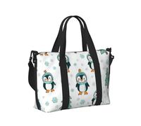 Mexpekil Borsone da viaggio, impermeabile, per sport, palestra, grande, per il fine settimana, per la notte, per donne e uomini, pieghevole, Albero di fiocchi di neve carino pinguino, taglia unica