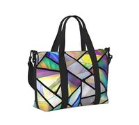 Mexpekil Borsone da viaggio, impermeabile, per sport, palestra, grande, per il fine settimana, per la notte, per donne e uomini, pieghevole, Triangolo geometrico, taglia unica