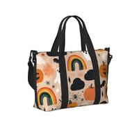 Mexpekil Borsone da viaggio, impermeabile, per sport, palestra, grande, per il fine settimana, per la notte, per donne e uomini, pieghevole, Arcobaleno Fantasma Zucca, taglia unica