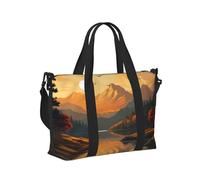 Mexpekil Borsone da viaggio, impermeabile, per sport, palestra, grande, per il fine settimana, per la notte, bagaglio a mano, borse per il volo, Tramonto Natura, Taglia unica