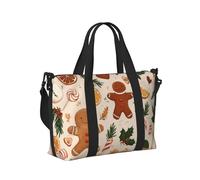 Mexpekil Borsone da viaggio, impermeabile, per sport, palestra, grande, per il fine settimana, per la notte, per donne e uomini, pieghevole, Biscotto Di Pan Di Zenz, taglia unica