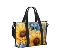 Mexpekil Borsone da viaggio, impermeabile, per sport, palestra, grande, per il fine settimana, per la notte, per donne e uomini, pieghevole, Farfalla Girasole Retro, taglia unica