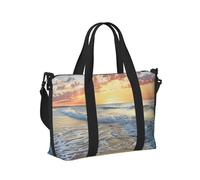 Mexpekil Borsone da viaggio, impermeabile, per sport, palestra, grande, per il fine settimana, per la notte, per donne e uomini, pieghevole, Tema Summer Ocean Beach, taglia unica