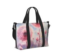 Mexpekil Borsone da viaggio, impermeabile, per sport, palestra, grande, per il fine settimana, per la notte, per donne e uomini, pieghevole, Fiore Arte Dente Di Leone Rosa, taglia unica