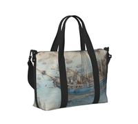 Mexpekil Borsone da viaggio, impermeabile, per sport, palestra, grande, per il fine settimana, per la notte, per donne e uomini, pieghevole, Oceano Nave Vintage, taglia unica