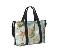 Mexpekil Borsone da viaggio, impermeabile, per sport, palestra, grande, per il fine settimana, per la notte, per donne e uomini, pieghevole, Conchiglia vintage a forma di stella marina, taglia unica