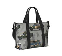 Mexpekil Borsone da viaggio, impermeabile, per sport, palestra, grande, per il fine settimana, per la notte, per donne e uomini, pieghevole, Tema veicoli dell'esercito, taglia unica