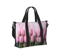 Mexpekil Borsone da viaggio, impermeabile, per sport, palestra, grande, per il fine settimana, per la notte, bagaglio a mano, borse per il volo, Tulipano Rosa Legno, Taglia unica