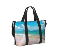 Mexpekil Borsone da viaggio, impermeabile, per sport, palestra, grande, per il fine settimana, per la notte, per donne e uomini, pieghevole, Estate Ocean Beach, taglia unica