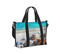 Mexpekil Borsone da viaggio, impermeabile, per sport, palestra, grande, per il fine settimana, per la notte, per donne e uomini, pieghevole, Sea Beach Shell Stella marina, taglia unica