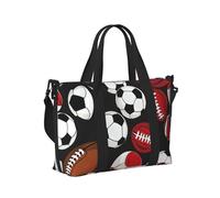 Mexpekil Borsone da viaggio, impermeabile, per sport, palestra, grande, per il fine settimana, per la notte, per donne e uomini, pieghevole, Sport Baseball Americano, taglia unica