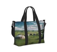 Mexpekil Borsone da viaggio, impermeabile, per sport, palestra, grande, per il fine settimana, per la notte, bagaglio a mano, borse per il volo, Paesaggio prateria, Taglia unica