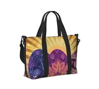 Mexpekil Borsone da viaggio, impermeabile, per sport, palestra, grande, per il fine settimana, per la notte, per donne e uomini, pieghevole, Uova di Pasqua Raggi Dorati, taglia unica