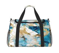 Mexpekil Borsone da viaggio in marmo dorato color foglia di tè da uomo donna sport fine settimana durante la notte palestra borsone borsa da trasporto, Multicolore, 19.7x10.2x13 in, Borsone da viaggio