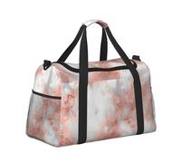 Mexpekil Borsone da viaggio in marmo rosa arte borsa a mano impermeabile sport palestra danza borsa grande weekend pernottamento borsa pieghevole da viaggio per donne uomini, Marmo Rosa Art, Taglia