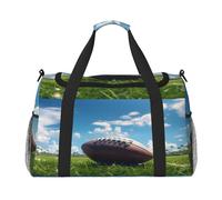 Mexpekil Borsone da viaggio Prato Football americano pittura Carry On Tote Bags per donne uomini Sport Gym Bag leggero Weekender Bag Borsa da notte con tracolla, Multi, Taglia unica, Borsone da