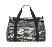 Mexpekil Borsone da viaggio retrò con margherite e fiori da portare a mano, per donne e uomini, sport, palestra, borsone leggero, borsa da viaggio per weekend, borsa da notte con tracolla, Multi