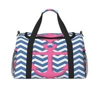 Mexpekil Borsone da viaggio rosa oceano ancora blu a zigzag borsone da viaggio borsa da uomo donna sport fine settimana notte palestra borsone borsa da trasporto, Multicolore, 19.7x10.2x13 in, Borsone