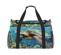 Mexpekil Borsone da viaggio Sea Ocean Turtle Coral Carry On Tote Bags per donne uomini borsa sportiva da palestra leggera borsa da weekend borsa da notte con tracolla, Multi, Taglia unica, Borsone da