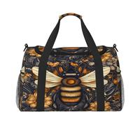 Mexpekil Borsone da viaggio vintage con api floreali dipinti a mano borse tote per donne uomini sport palestra borsone leggero weekender borsa da notte con tracolla, Multi, Taglia unica, Borsone da