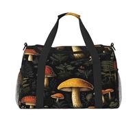 Mexpekil Borsone da viaggio vintage con motivo a funghi e bosco, per donne e uomini, borsa sportiva da palestra, leggera, borsa da weekender, borsa da notte con tracolla, Multi, Taglia unica, Borsone