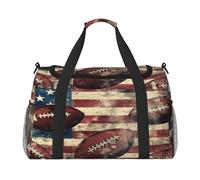 Mexpekil Borsone da viaggio vintage football americano bandiera USA borse tote per donne uomini sport palestra borsa leggera weekend borsa da notte con tracolla, Multi, Taglia unica, Borsone da
