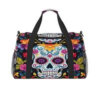 Mexpekil Borsone da viaggio Zucchero Skulll Day of The Dead Pattern Carry On Tote Bags per donne uomini Sport Palestra Duffel Leggero Weekender Pernottamento Borsa con tracolla, Multi, Taglia unica