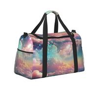 Mexpekil Borsone grande bagaglio a mano borse impermeabili Weekender borse pieghevole Tote Bag, Cielo stellato con nuvole colorate, Taglia unica