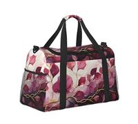 Mexpekil Borsone grande bagaglio a mano borse impermeabili Weekender borse pieghevole Tote Bag, Ramo di marmo rosa foglia, Taglia unica