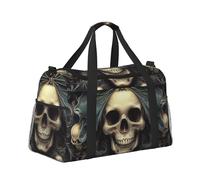 Mexpekil Borsone grande bagaglio a mano borse impermeabili Weekender borse pieghevole Tote Bag, Teschio con ali di farfalla, Taglia unica