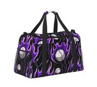 Mexpekil Borsone grande da portare a mano, impermeabile, borsa da weekender, pieghevole, per viaggi, sport, danza, Baseball Fuoco Viola, One Size, Classico