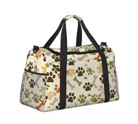 Mexpekil Borsone grande da portare a mano, impermeabile, per weekender, pieghevole, per viaggi, sport, palestra, danza, Zampa di cane stampa ossa, Taglia unica