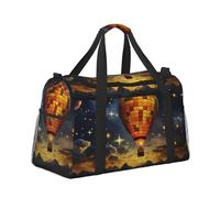 Mexpekil Borsone grande da portare a mano, impermeabile, per weekender, pieghevole, per viaggi, sport, palestra, danza, Mongolfiera cielo stellato, Taglia unica