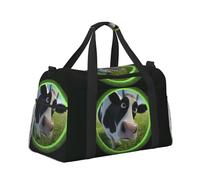 Mexpekil Borsone grande da portare a mano, impermeabile, per weekender, pieghevole, per viaggi, sport, palestra, danza, Divertente mucca cercando, taglia unica