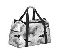 Mexpekil Borsone grande da portare a mano, impermeabile, per weekender, pieghevole, per viaggi, sport, palestra, danza, Pipistrelli volanti nuvole, taglia unica