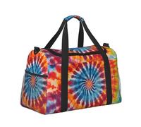 Mexpekil Borsone grande da portare a mano, impermeabile, per weekender, pieghevole, per viaggi, sport, palestra, danza, Tie-dye Colorato, Taglia unica