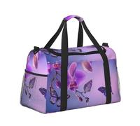 Mexpekil Borsone grande da portare a mano, impermeabile, per weekender, pieghevole, per viaggi, sport, palestra, danza, Farfalle che volano acqua, Taglia unica