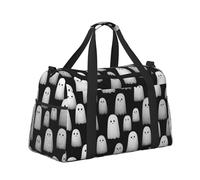 Mexpekil Borsone grande da portare a mano, impermeabile, per weekender, pieghevole, per viaggi, sport, palestra, danza, Fantasma Carino Bianco, taglia unica