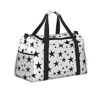 Mexpekil Borsone grande da portare a mano, impermeabile, per weekender, pieghevole, per viaggi, sport, palestra, danza, Stelle nere, Taglia unica