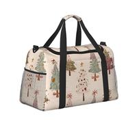 Mexpekil Borsone grande da portare a mano, impermeabile, per weekender, pieghevole, per viaggi, sport, palestra, danza, Alberi di Natale Metà secolo, taglia unica