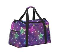 Mexpekil Borsone grande da portare a mano, impermeabile, per weekender, pieghevole, per viaggi, sport, palestra, danza, Stelle luminose colorate, Taglia unica