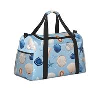 Mexpekil Borsone grande da portare a mano, impermeabile, per weekender, pieghevole, per viaggi, sport, palestra, danza, Stelle marine di conchiglia, Taglia unica