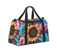 Mexpekil Borsone grande da portare a mano, impermeabile, per weekender, pieghevole, per viaggi, sport, palestra, danza, Arte Girasoli Colorato, Taglia unica