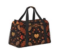 Mexpekil Borsone grande da portare a mano, impermeabile, per weekender, pieghevole, per viaggi, sport, palestra, danza, Autunno Lascia ghiande Art, taglia unica