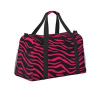 Mexpekil Borsone grande da portare a mano, impermeabile, per weekender, pieghevole, per viaggi, sport, palestra, danza, Stampa zebra nera rosa acceso, Taglia unica