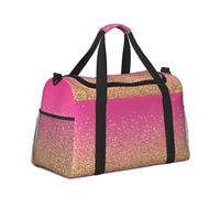 Mexpekil Borsone grande da portare a mano, impermeabile, per weekender, pieghevole, per viaggi, sport, palestra, danza, Glitter oro rosa, Taglia unica