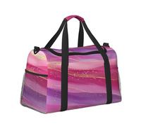Mexpekil Borsone grande da portare a mano, impermeabile, per weekender, pieghevole, per viaggi, sport, palestra, danza, Oro Rosa Viola Marmo, Taglia unica