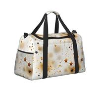 Mexpekil Borsone grande da portare a mano, impermeabile, per weekender, pieghevole, per viaggi, sport, palestra, danza, Art Gold Stars, Taglia unica